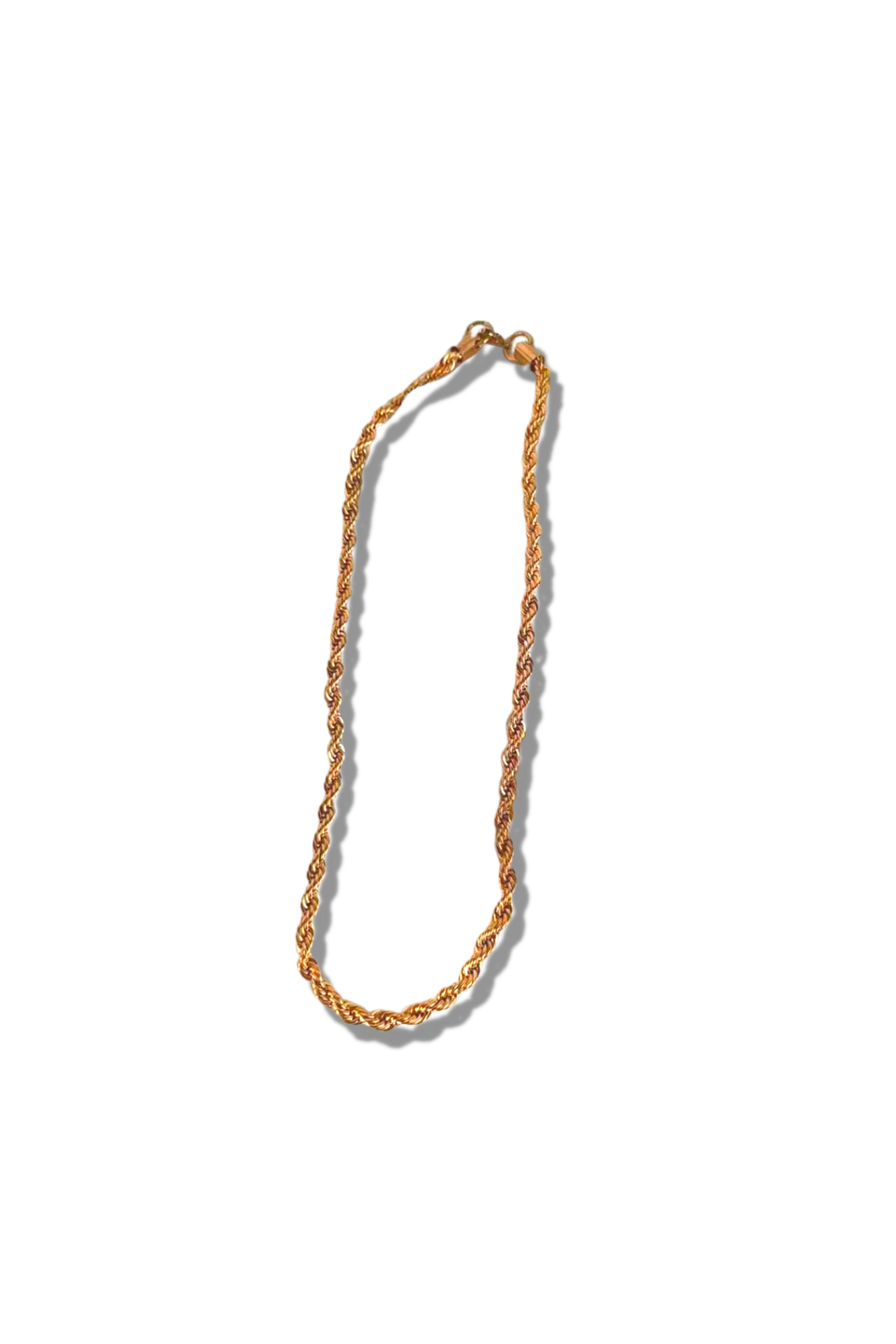 Stainless steel twist chain necklace. The necklace has a hooked clasp. Named "The Toyo" Twist Chain 2.0 by E's Element.