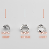 18k silver molten rings place side-by-side. Ella Lava Ring Trio (Set of 3) by E's Element.