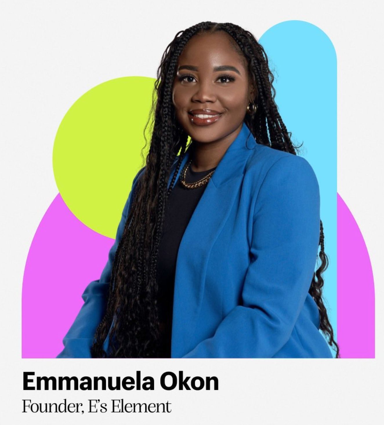 founder of e's element, Emmanuela Okon, 