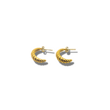 18k gold croissant shaped earrings. Thick Croissant Stud Earrings - E's Element.