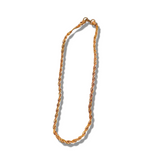 Stainless steel twist chain necklace. The necklace has a hooked clasp. Named "The Toyo" Twist Chain 2.0 by E's Element.