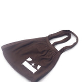 E's Element reusable face mask in dark brown. The mask has the E's Element logo imprinted in white on the bottom left. Chocolate Face Mask by E's Element.
