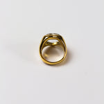 18k gold ring with a heart shaped gem. Ella White Gemstone Ring by E's Element.