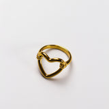 18k gold heart shaped ring. Ella's Element Hollow Heart Out Ring by E's Element.