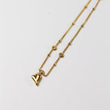 18k gold anklet with a heart shaped charm. Ella's Element Heart Charm Anklet by E's Element.