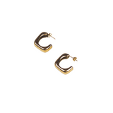 18k gold stainless steel hoop earrings. Named Angel Hoops by E's Element.