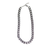 Stainless steel chain necklace. The Emmanuela Set in Steel by E's Element.