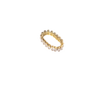 18k gold ring with white baguettes. Ella Tennis Ring by E's Element.