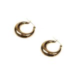 18K gold stainless steel hoop earrings. Named Alyssa Hoops by E's Element.