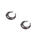 18k silver stainless steel hoop earrings. Named Alyssa Hoops by E's Element.