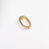 18k gold ring with baguettes. Ella Tennis Ring by E's Element.