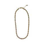 Stainless steel gold twist necklace. The necklace has a rounded clasp. Named "The Toyo" Twist Set by E's Element